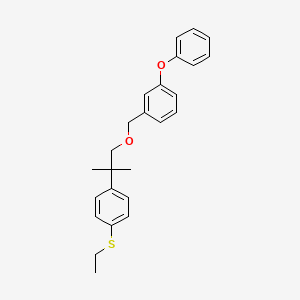 molecular formula C25H28O2S B15190728 Benzene, 1-((2-(4-(ethylthio)phenyl)-2-methylpropoxy)methyl)-3-phenoxy- CAS No. 80854-02-0