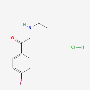 molecular formula C11H15ClFNO B15190734 Ethanone, 1-(4-fluorophenyl)-2-((1-methylethyl)amino)-, hydrochloride CAS No. 82101-06-2