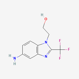 molecular formula C10H10F3N3O B1519078 2-[5-amino-2-(trifluoromethyl)-1H-benzimidazol-1-yl]ethanol CAS No. 1019111-20-6