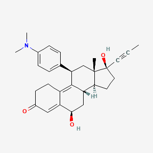 molecular formula C29H35NO3 B15190800 Hydroxymifepristone, (6beta)- CAS No. 347361-44-8
