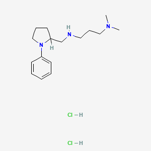 molecular formula C16H29Cl2N3 B15190814 (+-)-N,N-Dimethyl-N'-((1-phenyl-2-pyrrolidinyl)methyl)-1,3-propanediamine dihydrochloride CAS No. 142469-67-8