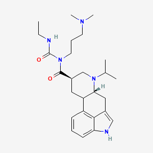 molecular formula C26H39N5O2 B15190860 N-(3-(Dimethylamino)propyl)-N-((ethylamino)carbonyl)-6-isopropyl-ergoline-beta-carboxamide CAS No. 81409-93-0