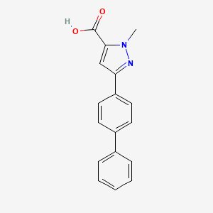 2-Methyl-5-(4-phenylphenyl)pyrazole-3-carboxylic acid