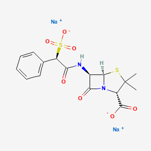 molecular formula C16H16N2Na2O7S2 B15190913 Sulbenicillin Sodium CAS No. 36417-90-0