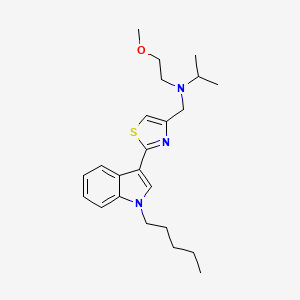 molecular formula C23H33N3OS B15190984 4-Thiazolemethanamine, N-(2-methoxyethyl)-N-(1-methylethyl)-2-(1-pentyl-1H-indol-3-yl)- CAS No. 1400742-45-1