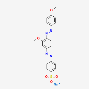 molecular formula C20H17N4NaO5S B15191010 Benzenesulfonic acid, 4-((3-methoxy-4-((4-methoxyphenyl)azo)phenyl)azo)-, sodium salt CAS No. 72152-92-2