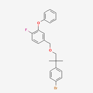 molecular formula C23H22BrFO2 B15191022 Benzene, 4-((2-(4-bromophenyl)-2-methylpropoxy)methyl)-1-fluoro-2-phenoxy- CAS No. 83493-05-4
