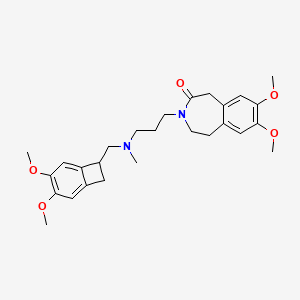 molecular formula C27H36N2O5 B15191072 Ivabradine, (+/-)- CAS No. 148870-59-1