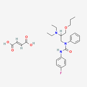 molecular formula C27H36FN3O6 B15191090 N-(2-(Diethylamino)-3-propoxypropyl)-N'-(4-fluorophenyl)-N-phenylurea (E)-2-butenedioate CAS No. 86398-92-7
