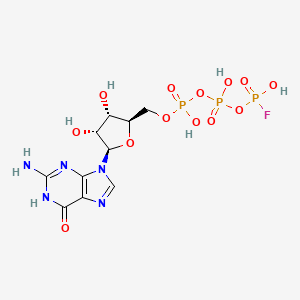 molecular formula C10H15FN5O13P3 B15191122 Guanosine 5'-(gamma-fluorotriphosphate) CAS No. 57817-57-9