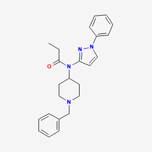 molecular formula C24H28N4O B15191138 N-(1-benzyl-4-piperidyl)-N-(1-phenylpyrazol-3-yl)propanamide CAS No. 425644-23-1