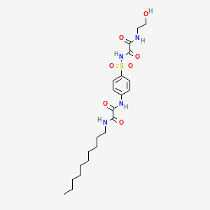 molecular formula C22H34N4O7S B15191315 Ethanediamide, N-((4-(((decylamino)oxoacetyl)amino)phenyl)sulfonyl)-N'-(2-hydroxyethyl)- CAS No. 81717-36-4
