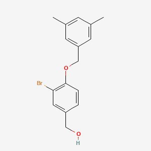 molecular formula C16H17BrO2 B1519135 (3-Bromo-4-((3,5-dimethylbenzyl)oxy)phenyl)methanol CAS No. 1135283-86-1