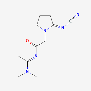 molecular formula C11H17N5O B15191359 2-(Cyanoimino)-N-(1-(dimethylamino)ethylidene)-1-pyrrolidineacetamide CAS No. 159383-36-5