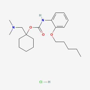 molecular formula C21H35ClN2O3 B15191400 Carbamic acid, (2-(pentyloxy)phenyl)-, 1-((dimethylamino)methyl)cyclohexyl ester, monohydrochloride CAS No. 113873-72-6