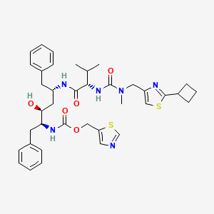 molecular formula C38H48N6O5S2 B15191408 2,4,7,12-Tetraazatridecan-13-oic acid, 1-(2-cyclobutyl-4-thiazolyl)-10-hydroxy-2-methyl-5-(1-methylethyl)-3,6-dioxo-8,11-bis(phenylmethyl)-, 5-thiazolylmethyl ester, (5S-(5R*,8R*,10R*,11R*))- CAS No. 165315-25-3