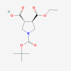 molecular formula C13H21NO6 B1519142 trans-1-(tert-Butoxycarbonyl)-4-(ethoxycarbonyl)pyrrolidine-3-carboxylic acid CAS No. 252919-44-1