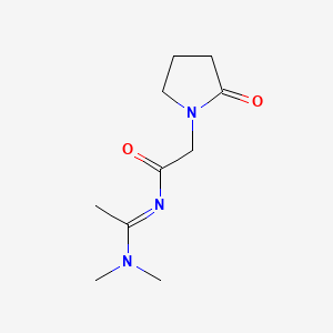 molecular formula C10H17N3O2 B15191431 N-(1-(Dimethylamino)ethylidene)-2-oxo-1-pyrrolidineacetamide CAS No. 92884-67-8