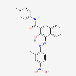 molecular formula C25H20N4O4 B15191471 3-Hydroxy-4-((2-methyl-4-nitrophenyl)azo)-N-(p-tolyl)naphthalene-2-carboxamide CAS No. 79665-27-3
