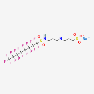 molecular formula C15H16F17N2NaO5S2 B15191502 Sodium 3-((3-(((heptadecafluorooctyl)sulphonyl)amino)propyl)methylamino)propanesulphonate CAS No. 85665-65-2
