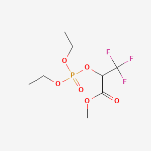 molecular formula C8H14F3O6P B15191601 Propanoic acid, 2-((diethoxyphosphinyl)oxy)-3,3,3-trifluoro-, methyl ester CAS No. 108682-51-5