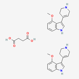 molecular formula C32H38N4O6 B15191606 butanedioic acid;4-methoxy-3-(1,2,3,6-tetrahydropyridin-4-yl)-1H-indole CAS No. 109793-79-5