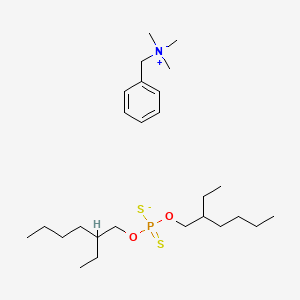 molecular formula C26H50NO2PS2 B15191608 Trimethylbenzylammonium O,O-bis(2-ethylhexyl) dithiophosphate CAS No. 71426-93-2