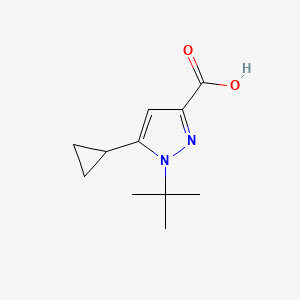 molecular formula C11H16N2O2 B1519166 1-tert-butyl-5-cyclopropyl-1H-pyrazole-3-carboxylic acid CAS No. 1171398-63-2