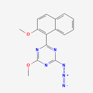molecular formula C15H12N6O2 B15191672 2-Methoxy-4-(2-methoxy-1-naphthyl)-6-(2lambda(5)-1,2-triazadienyl)-1,3,5-triazine CAS No. 65103-10-8
