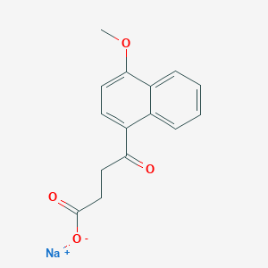 molecular formula C15H13NaO4 B15191777 Menbutone sodium CAS No. 111961-03-6