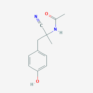 molecular formula C12H14N2O2 B15191780 N-[1-Cyano-2-(4-hydroxyphenyl)-1-methylethyl]acetamide CAS No. 31915-40-9
