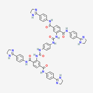 molecular formula C60H54N16O6 B15191793 N,N-(1,4-Phenylenebis(N'-(2,5-bis((4-(4,5-dihydro-1H-imidazol-2-yl)phenyl)amino)carbonyl)phenyl)-urea CAS No. 5548-83-4