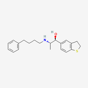 molecular formula C21H27NOS B15191804 Rel-(alphaR)-2,3-dihydro-alpha-((1R)-1-((4-phenylbutyl)amino)ethyl)benzo(b)thiophene-5-methanol CAS No. 63997-70-6
