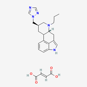 molecular formula C24H29N5O4 B15191808 (5R,8R,10R)-6-Propyl-8-(1,2,4-triazol-1-ylmethyl)ergoline maleate CAS No. 160730-62-1