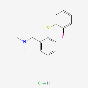 molecular formula C15H17ClFNS B15191810 Benzenemethanamine, N,N-dimethyl-2-((2-fluorophenyl)thio)-, hydrochloride CAS No. 139009-25-9