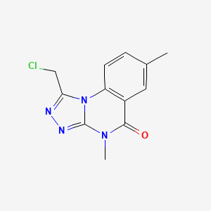 molecular formula C12H11ClN4O B1519185 1-(chloromethyl)-4,7-dimethyl-4H,5H-[1,2,4]triazolo[4,3-a]quinazolin-5-one CAS No. 1114824-01-9