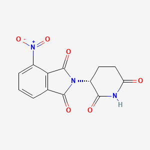 molecular formula C13H9N3O6 B15191888 4-Nitrothalidomide, (+)- CAS No. 202271-81-6