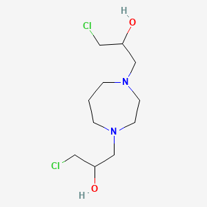 molecular formula C11H22Cl2N2O2 B15191895 N(sup 1),N(sup 4)-Bis-(gamma-chloro-beta-hydroxypropyl)hexahydro-1,4-diazepine CAS No. 85095-78-9