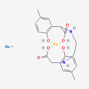 molecular formula C20H24FeN2NaO6+ B15191956 Ferrate(1-), ((alpha,alpha'-(1,2-ethanediyldiimino)bis(2-hydroxy-5-methylbenzeneacetato))(4-))-, sodium CAS No. 34541-04-3