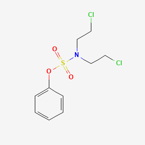 molecular formula C10H13Cl2NO3S B15191972 N,N-Bis(2-chloroethyl)sulfamic acid phenyl ester CAS No. 90944-21-1