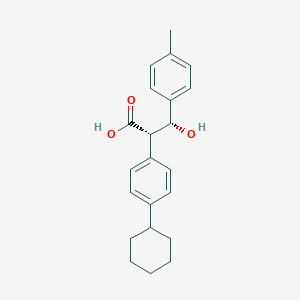 molecular formula C22H26O3 B15192174 Benzenepropanoic acid, alpha-(4-cyclohexylphenyl)-beta-hydroxy-4-methyl-, (R*,R*)-(+)- CAS No. 88221-88-9