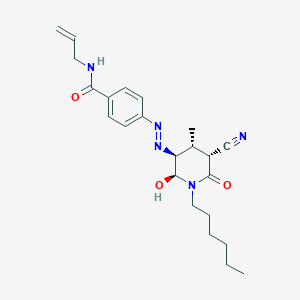 molecular formula C23H31N5O3 B15192195 N-Allyl-4-((3-cyano-1-hexyl-1,2-dihydro-6-hydroxy-4-methyl-2-oxo-5-pyridinyl)azo)benzamide CAS No. 72362-98-2