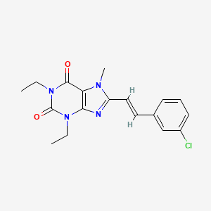 molecular formula C18H19ClN4O2 B15192242 (E)-8-(3-Chlorostyryl)-1,3-diethyl-7-methylxanthine CAS No. 155271-63-9