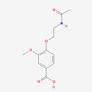 molecular formula C12H15NO5 B1519226 4-[2-(乙酰氨基)乙氧基]-3-甲氧基苯甲酸 CAS No. 1096334-76-7