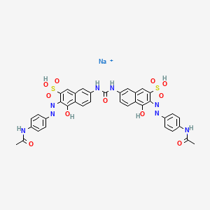 molecular formula C37H30N8NaO11S2+ B15192274 7,7'-(Carbonyldiimino)bis(3-((4-(acetamido)phenyl)azo)-4-hydroxynaphthalene-2-sulphonic) acid, sodium salt CAS No. 83232-28-4