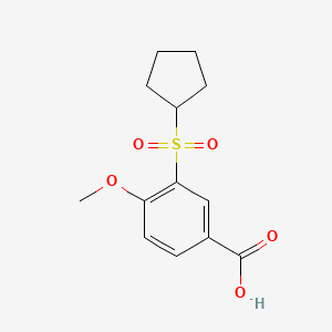 molecular formula C13H16O5S B1519228 3-(Cyclopentanesulfonyl)-4-methoxybenzoic acid CAS No. 1096927-56-8