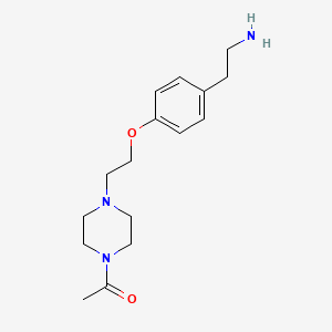 molecular formula C16H25N3O2 B1519234 1-(4-{2-[4-(2-Aminoethyl)phenoxy]ethyl}piperazin-1-yl)ethan-1-one CAS No. 1094860-51-1