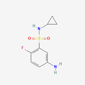 molecular formula C9H11FN2O2S B1519235 5-氨基-N-环丙基-2-氟苯-1-磺酰胺 CAS No. 1094887-97-4