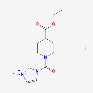 1-[4-(ethoxycarbonyl)piperidine-1-carbonyl]-3-methyl-1H-imidazol-3-ium iodide