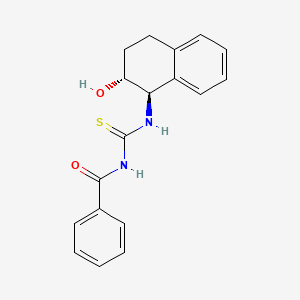 molecular formula C18H18N2O2S B15192532 Benzamide, N-(((2-hydroxy-1,2,3,4-tetrahydro-1-naphthalenyl)amino)thioxomethyl)-, (E)- CAS No. 141034-11-9